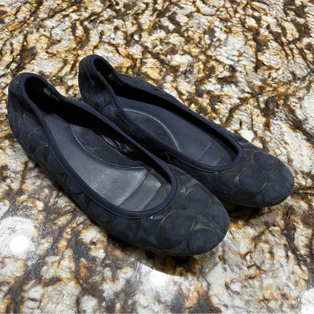 Coach Aria signature suede flats shoes